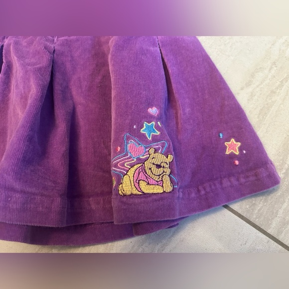 Y2K Disney Winnie the Pooh embroidered purple corduroy skirt 12 M - Picture 2 of 3